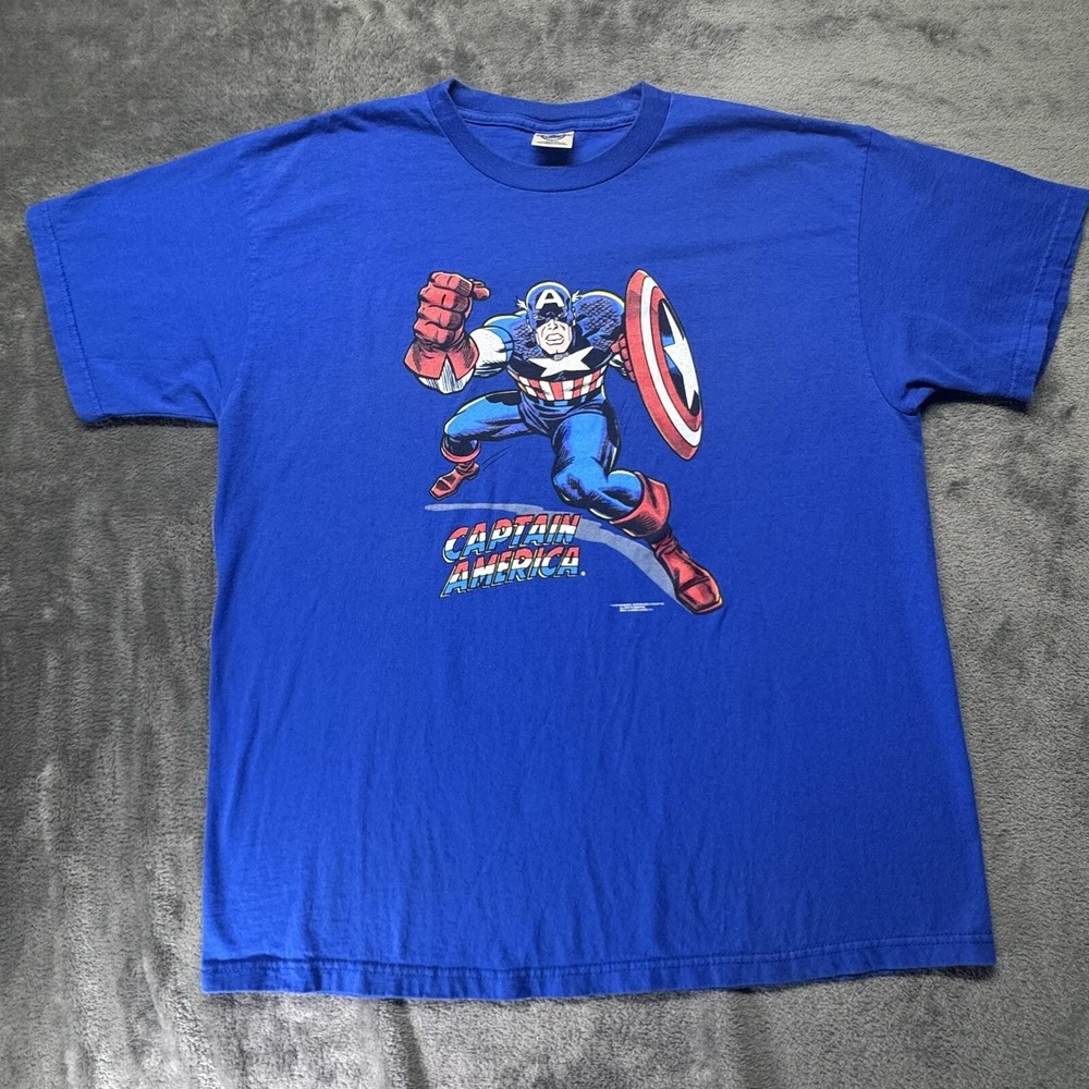 Vintage‎ Captain American T Shirt Size L Delta Tag 80's 90's